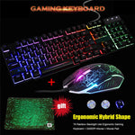 New Wired LED Backlit Multimedia Ergonomic Usb Gaming Keyboard Mouse Combo Illuminated Optical Gamer Mouse Sets + Mouse Pad