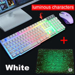 New Wired LED Backlit Multimedia Ergonomic Usb Gaming Keyboard Mouse Combo Illuminated Optical Gamer Mouse Sets + Mouse Pad