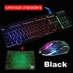 New Wired LED Backlit Multimedia Ergonomic Usb Gaming Keyboard Mouse Combo Illuminated Optical Gamer Mouse Sets + Mouse Pad