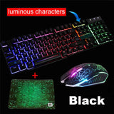 New Wired LED Backlit Multimedia Ergonomic Usb Gaming Keyboard Mouse Combo Illuminated Optical Gamer Mouse Sets + Mouse Pad